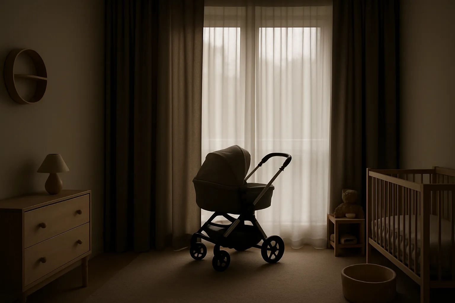 Weiche Dämmerung im Kinderzimmer während des Mittagsschlafs