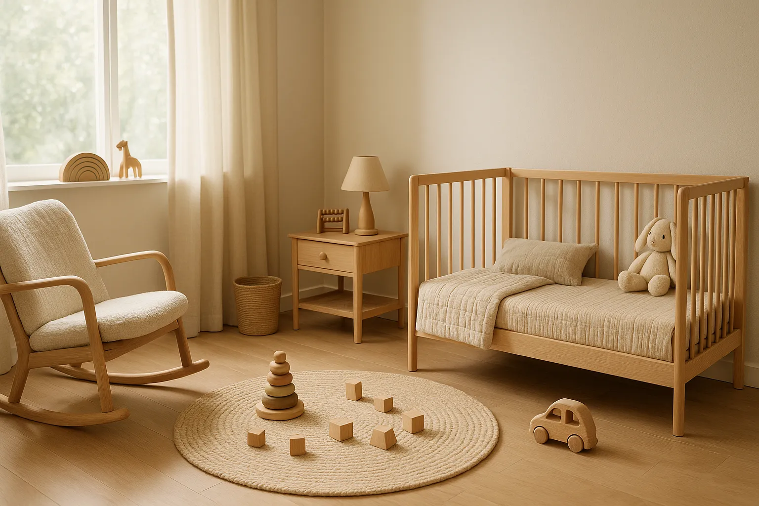 Helle, luftige Gardine für gute Raumluft im Kinderzimmer