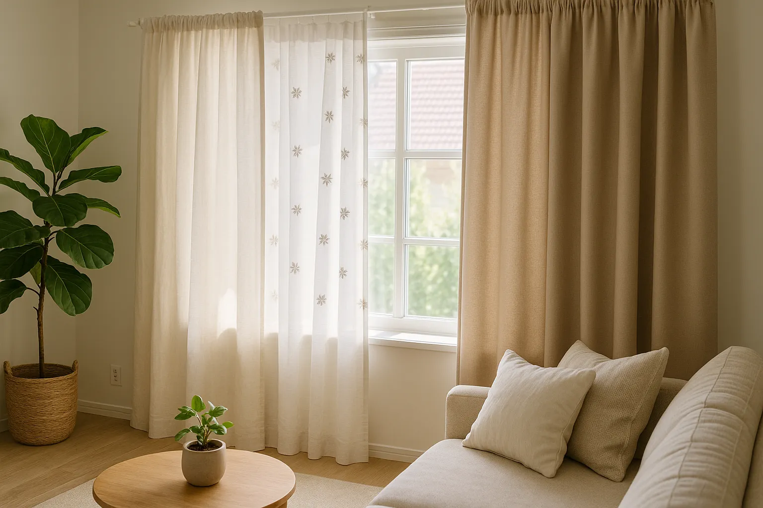 Pflegeleichte Gardinen am Fenster
